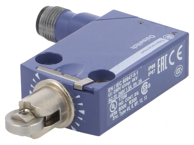 Eindschakelaar; metalen rol Ø11,6mm; SPDT; 6A; max.250VAC; IP66 Eindschakelaar; metalen rol Ø11,6mm; SPDT; 6A; max.250VAC; IP66